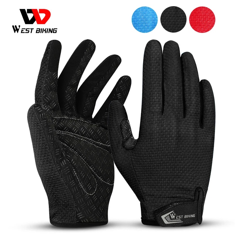 WEST BIKING ถุงมือกันแดด ระบายอากาศ สําหรับขี่รถจักรยานยนต์ กลางแจ้ง ทุกเพศ