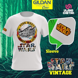 เสื้อยืดผ้าฝ้ายพิมพ์ลายแฟชั่น Gildan เสื้อยืดผ้าฝ้าย พรีเมี่ยม พิมพ์ลาย Star Wars D16 สไตล์วินเทจ สําหรับผู้ชาย และผู้หญ