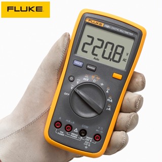 Fluke 15B+ เครื่องมัลติมิเตอร์ดิจิทัล แบบพกพา ช่วงอัตโนมัติ / แมนนวล เครื่องทดสอบมัลติมิเตอร์ พร้อมขาตั้ง