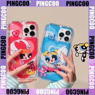 PingCoo - Case For iPhone 14 13 12 11 Plus Pro Max XR TPU Soft Transparent Jelly Airbag Case Cartoon Cute Girls Camera Protection Shockproof Back Cover