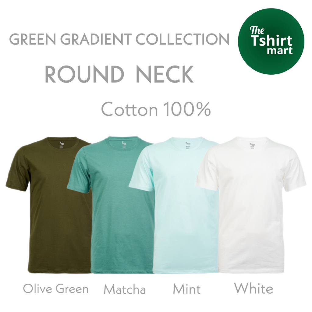 เสื้อยืดแขนสั้น คอกลม โทนเขียว Cotton 100%