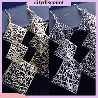 &lt;citydiscount&gt;  Cd_long ต่างหูตะขอทรงสี่เหลี่ยมสำหรับผู้หญิง