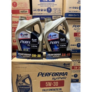 น้ำมันเครื่อง เบนซิน สังเคราะห์ 100% ปตท ptt performa synthetic 5w-30 หรือ 5w-40 ขนาด 4 ลิตร