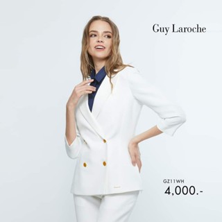 Guy Laroche NEW GL: Double Breast Shape Up Blazer แจ็คเก็ตใส่ทำงานปรับหุ่นสวย สี White (GZ11WH)