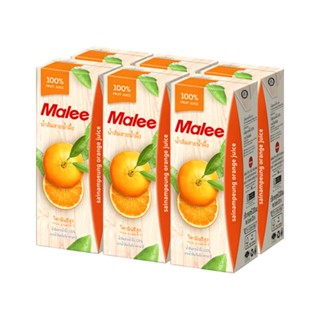 มาลี น้ำส้มสายผึ้ง100% ขนาด 200ml ยกแพ็ค 6กล่อง MALEE SAINUMPEUNG SAINUMPHEUNG ORANGE JUICE