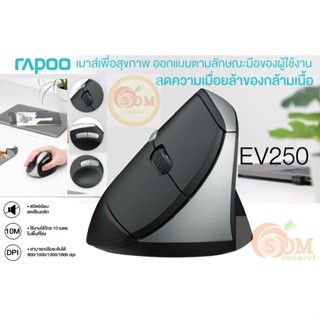 EV250 (เมาส์เพื่อสุขภาพ) Rapoo Wireless Optical Vertical Ergonomic Silent Mouse ไร้เสียงรบกวน ประกัน 2 ปี SYNNEX