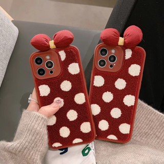 ✨ส่งเชือกเส้นเล็ก✨เคสไอโฟน 14 Pro Max 13 12 11 เคส for iPhone 14พลัส วงกลมหยด หูกระต่าย พกง่ายๆ การป้องกันการตก Case