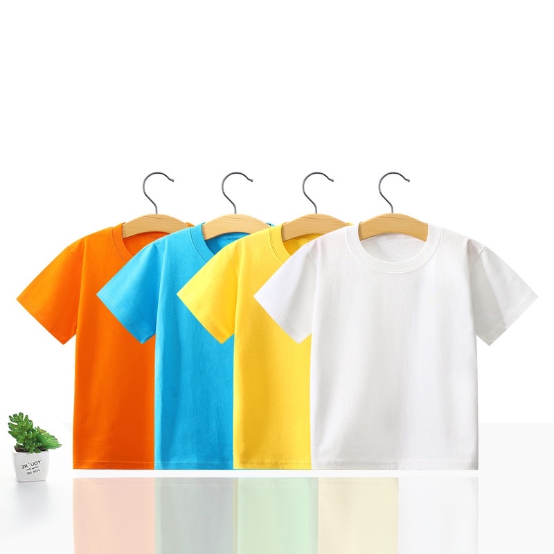 เสื้อยืดคอกลมเด็กสีพื้น ผ้านิ่มใส่สบายเหมาะกับเด็กๆ 1-13 ขวบ ใส่สบาย ทรงสวย ไม่ร้อน ไม่ย้วย รับประกัน‼️  พร้อมส่งใน24ชม.