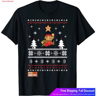 ใส่สบายๆสินค้ามาใหม่Swordsman เสื้อยืดกีฬา Nintendo Super Mario Christmas Star Pixels Graphic T-Shirt Mens Womens T-sh