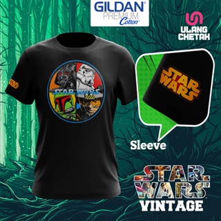 เสื้อยืดผ้าฝ้ายพิมพ์ลายแฟชั่น Gildan เสื้อยืดผ้าฝ้าย พรีเมี่ยม พิมพ์ลาย Star Wars สไตล์วินเทจ D05 สําหรับผู้ชาย และผู้หญ