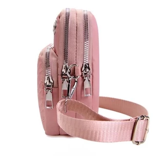 (w235)กระเป๋าสะพายข้าง แต่งซิปสีเงินสวยงาม ลายหัวใจน่ารัก vgetbag