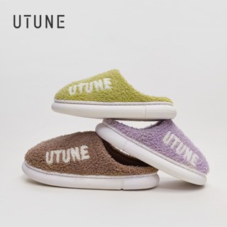 UTUNE รองเท้าแตะ พื้นหนา ผ้าฝ้าย EVA กันลื่น เหมาะกับใส่ในบ้าน สําหรับผู้ชาย และผู้หญิง