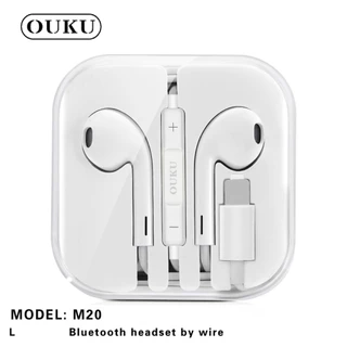 (รุ่นใหม่ล่าสุด)หูฟัง OUKU M20 ชนิดใส่ในหู พร้อมไมโครโฟนในตัว บลูทูธแบบมีสาย สำหรับ L 7 8 x xr 11 12 13 14 pro max