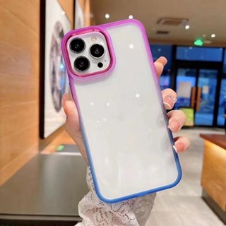 เคสกันกระแทก เคสหลังใสขอบสีทูโทน Case Realme 5 C3 6i C21 9i C35 Narzo50APrime C12 C15 C25 C25Y ไล่สี ขอบนิมหลังแข็ง