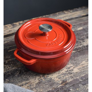 Little Happiness Export quality 24CM enamel cast iron pot soup stew pot black enamel pot multi-function non stick pot