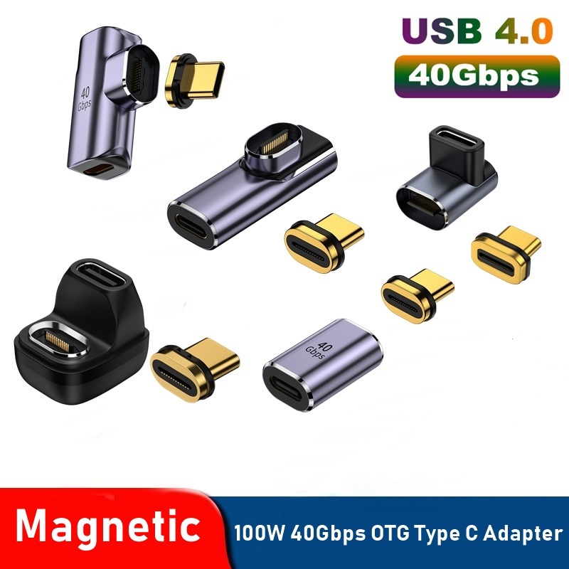 (มีสินค้าในสต็อก) อะแดปเตอร์แปลงแม่เหล็ก 100W OTG USB C Type C USB 4.0 40Gbps สําหรับ MacBook Pro Air SmartPhone Laptop