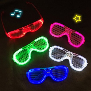 แว่นตาเรืองแสง ""มีหลอดไฟ LED"" แว่นตาเรืองแสง คริสต์มาส แว่นสงกรานต์ Luminous glasses