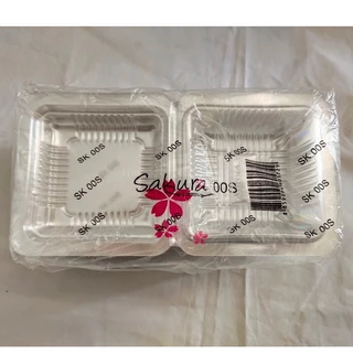 กล่องใส ใส่บราวนี่ 1 ชิ้น sakura SK-00S ฝาไม่ล็อค ขนาดด้านใน 6.5x6.5x3.5 ซม. 1 แพ็คมี 100 ชิ้น