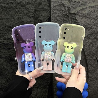 เคส Samsung Galaxy S22 S21 S20 ultra plus FE ไล่ระดับ คลื่น ลูกกวาด หมี ตัวยึด สามมิติ กันกระแทก ซิลิโคนนิ่ม