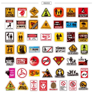 สติ๊กเกอร์ป้ายคําเตือน 50-100 ชิ้น - สติ๊กเกอร์กันน้ํา Danger & Baning สําหรับแล็ปท็อป, รถจักรยานยนต์ & กระเป๋าเดินทาง