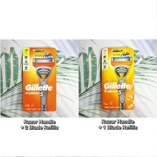 (Gillette®) Fusion5™ ชุดมีดโกน ยิลเลตต์ ฟิวชั่นไฟ้ว์  5 ใบมีดลดแรงเสียดทาน 1 ด้าม + 1 ใบมีด, 2 ใบมีด