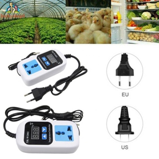 เครื่องควบคุมอุณหภูมิดิจิทัล 110V-220V 10A จอแสดงผล LCD เทอร์โมสตัท ปลั๊ก EU