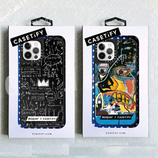 เคสโทรศัพท์มือถือ PC แบบแข็ง ลายกราฟฟิตี้ Basquiat CASETiFY สําหรับ iPhone 14 14Pro 11 12 13 Pro Max