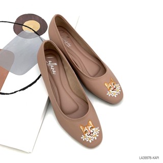 HaloBangkok รองเท้า Flat Shoes หนังไมโครไฟเบอร์ รุ่น LA39978