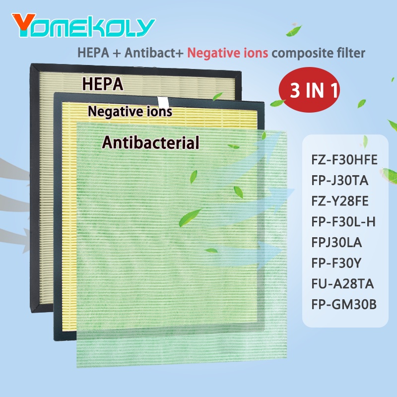 ไส้กรอง HEPA แบบเปลี่ยน สําหรับเครื่องฟอกอากาศ Sharp FZ-F30HFE FP-J30TA FZ-Y28FE FP-F30L-H FPJ30LA F