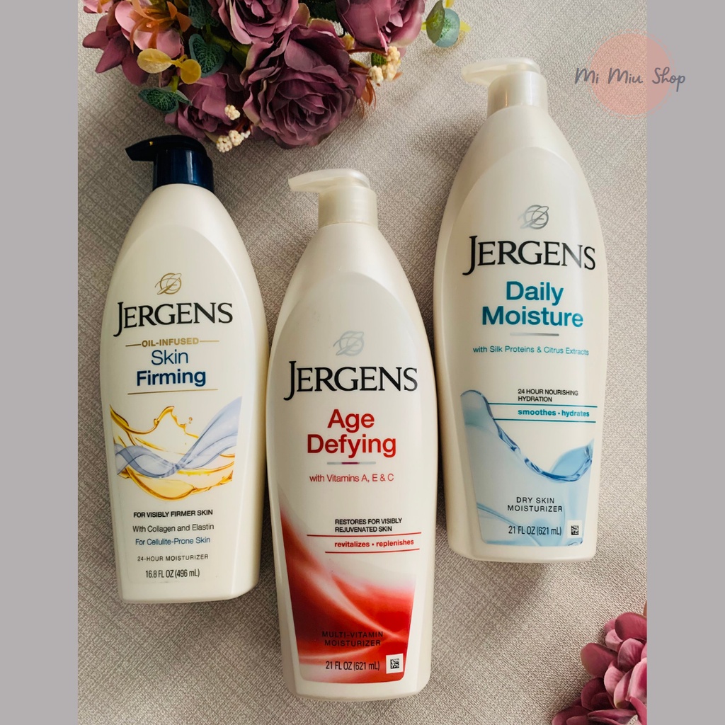 Jergens(เจอร์เกนส์) Skin Firming, Ultra Healing, Daily Moisture, Age Defying, Soothing Aloe