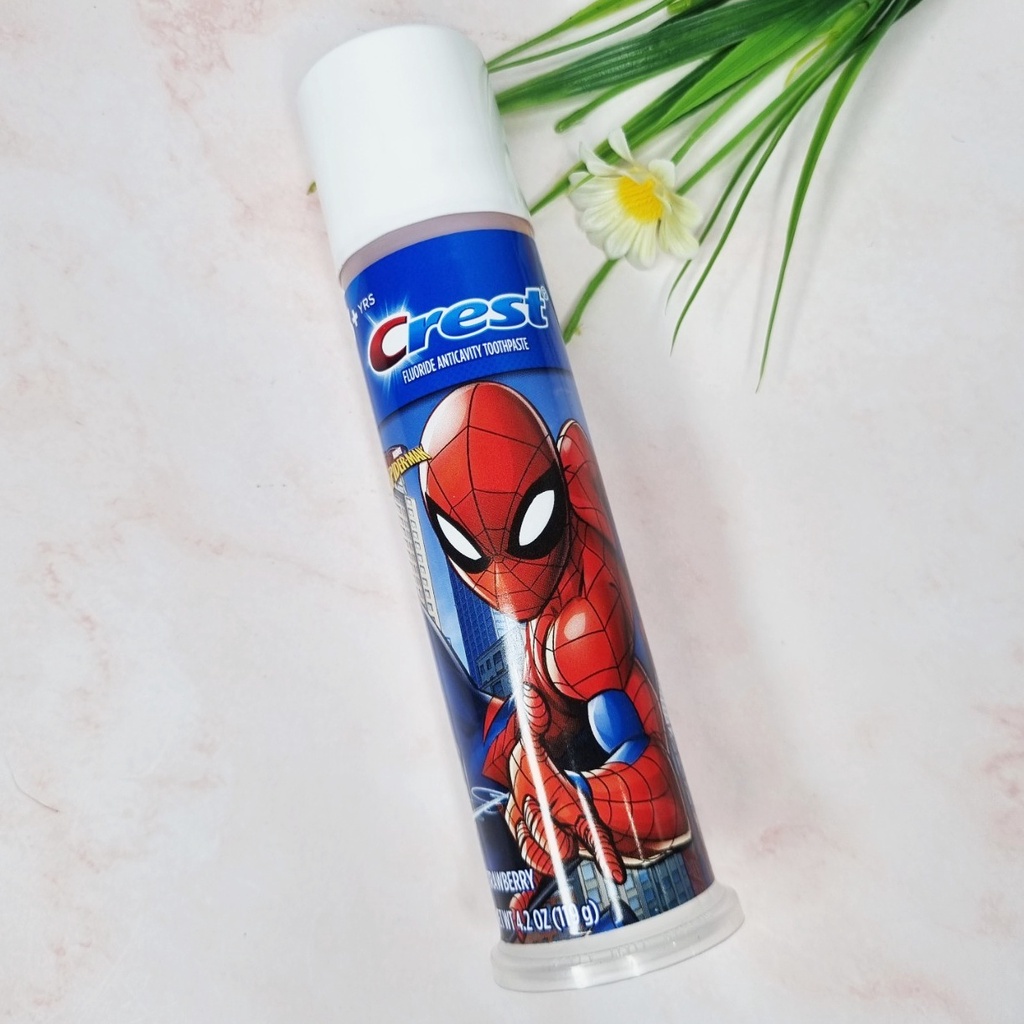 [Crest®] Kid's Toothpaste Pump, featuring Marvel's Spiderman, Strawberry 119g ยาสีฟันสำหรับเด็กอายุ 2+ ปี
