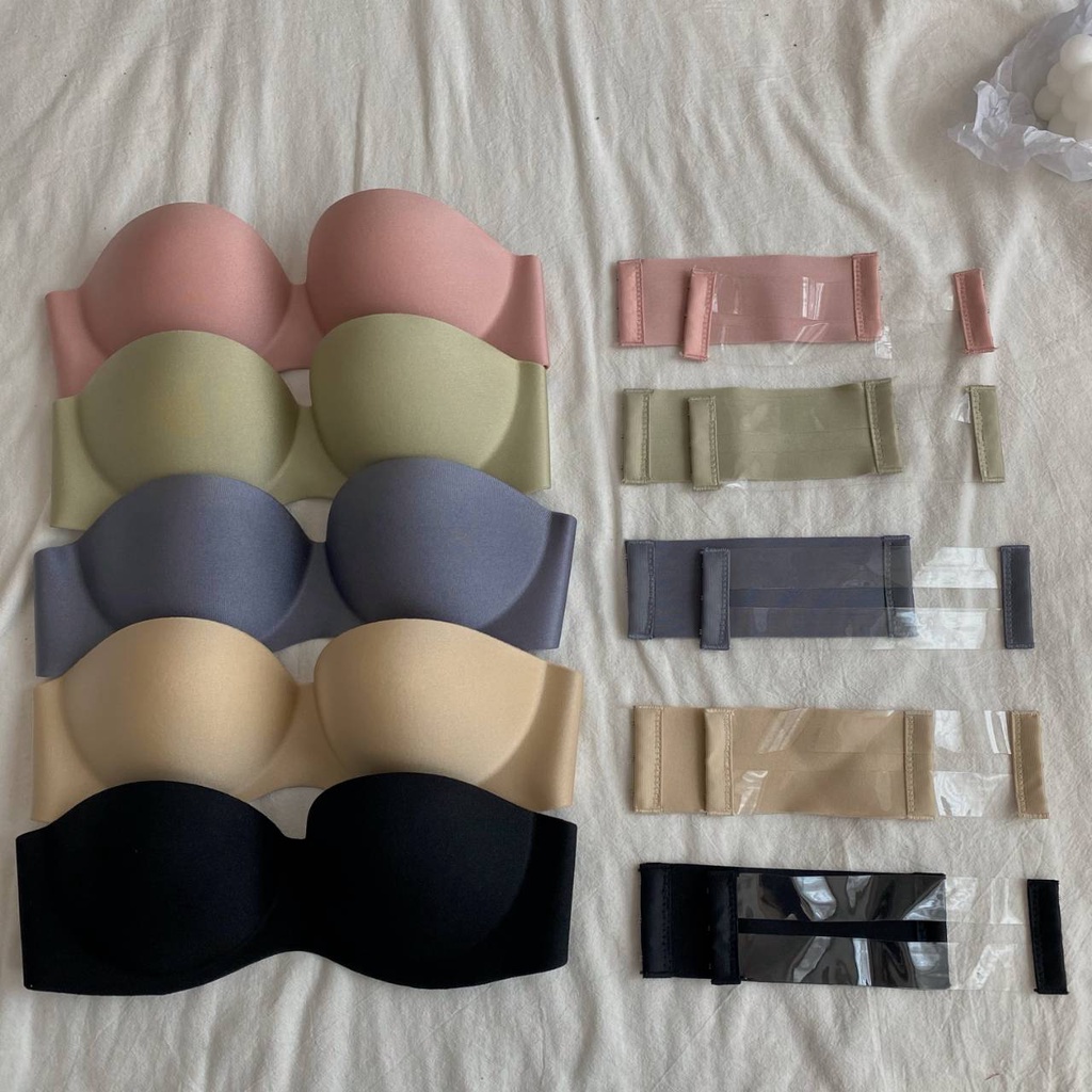 [ส่งจากไทย] Studio Bra#bra-005 เกาะอกไร้สาย เนื้อผ้าดีมาก ได้สสายใส 2 แบบ ทึบและใส