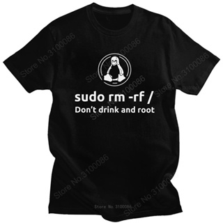 เสื้อยืดแขนสั้น พิมพ์ลายโปรแกรมเมอร์ Coding Linux Root Sudo สไตล์คลาสสิก สําหรับผู้ชาย CPgima73IPfjco31S-5XL