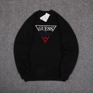 [พร้อมส่ง] Guess เสื้อกันหนาว คอกลม แขนยาว พิมพ์ลายคลาสสิก แบบสวมหัว แฟชั่นสําหรับผู้ชาย