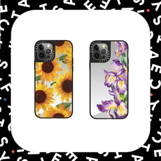 Casetify เคสโทรศัพท์ซิลิโคน แบบนิ่ม ลายดอกทานตะวัน มีกระจก สําหรับ iPhone 11 12 13 14 Plus Pro Max