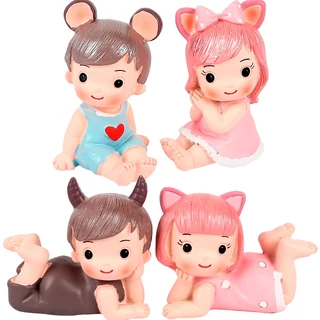 [จุด] ตกแต่งตกแต่งเค้กทารก ขวดนมเจ้าชายเจ้าหญิง, เค้กวันเปลือกแตกของลูกหมู, งานเลี้ยงวันเกิดครั้งแรกของทารก, ตุ๊กตาน่ารัก
