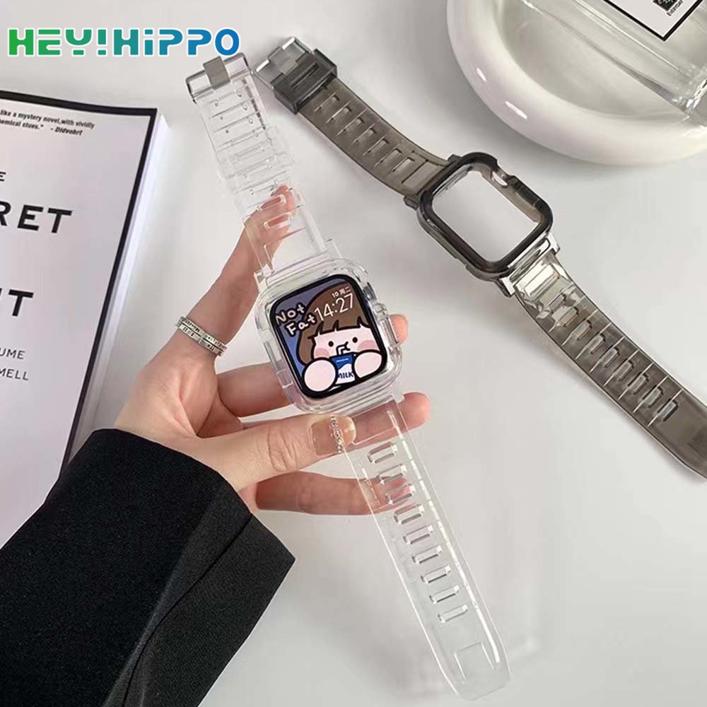 สายนาฬิกาข้อมือ แบบใส ขนาด 45 มม. 44 มม. 42 มม. 41 มม. 40 มม. 38 มม. สําหรับสมาร์ทวอทช์ iwatch series 8 7 6 5 SE 4