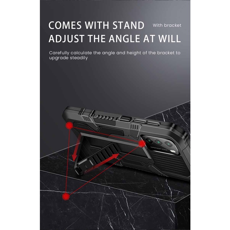 VIVO Y02S/VIVO Y02T/VIVO Y16 4G/VIVO Y35 2022/VIVO Y22S Vanguard Armor Kickstand Series Armor Back C