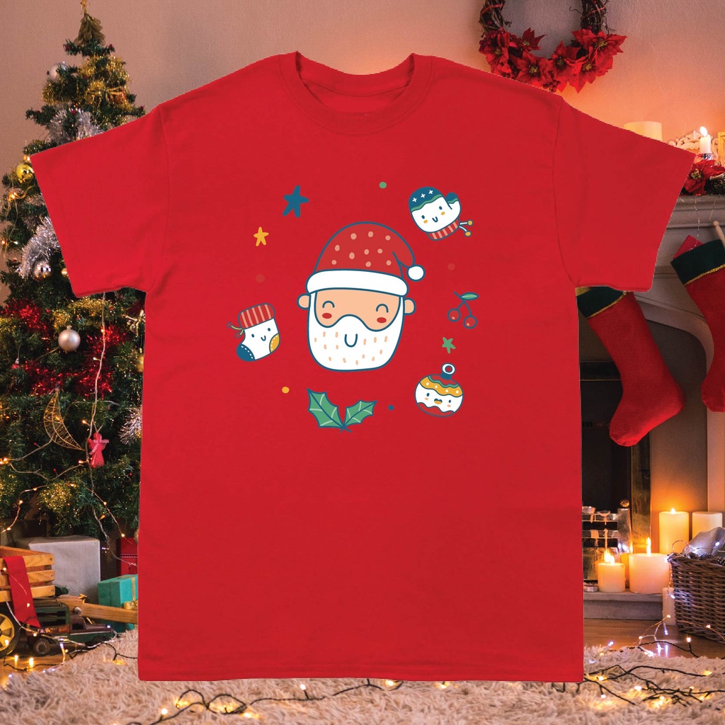 (มีของพร้อมส่ง) เสื้อยืด santa cute ต้อนรับ คริสมาส Chirst mas COTTON 100% พรีเมี่ยม