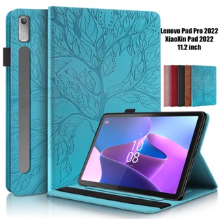 3D Tree Embossed for Lenovo Pad Pro 11.2 inch 2022 Case Cover Flip Stand Case for Tablet Xiaoxin Pad Pro 11.2 2022