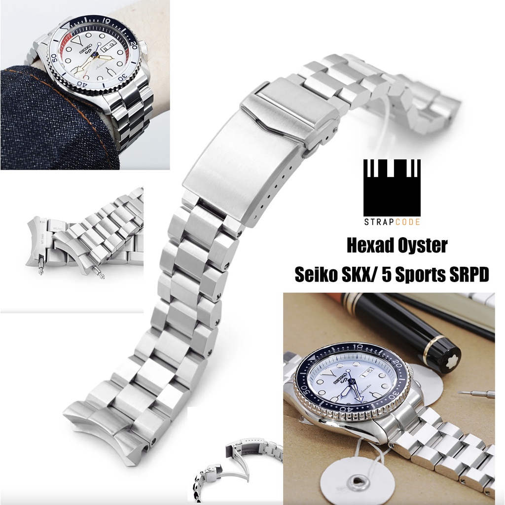 สายนาฬิกา miltat strapcode รุ่น Hexad Oyster for SKX/ Seiko 5 Sports SRPD