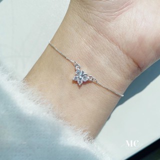 MCbrand.Jew 🤍 สร้อยข้อมือเงินเเท้จี้ผีเสื้อ🦋✨ลูกคุณหนูมาก⭐️น่ารัก🤍ใส่ติดตัวได้เลย💎มีใบรับประกันสินค้า💎