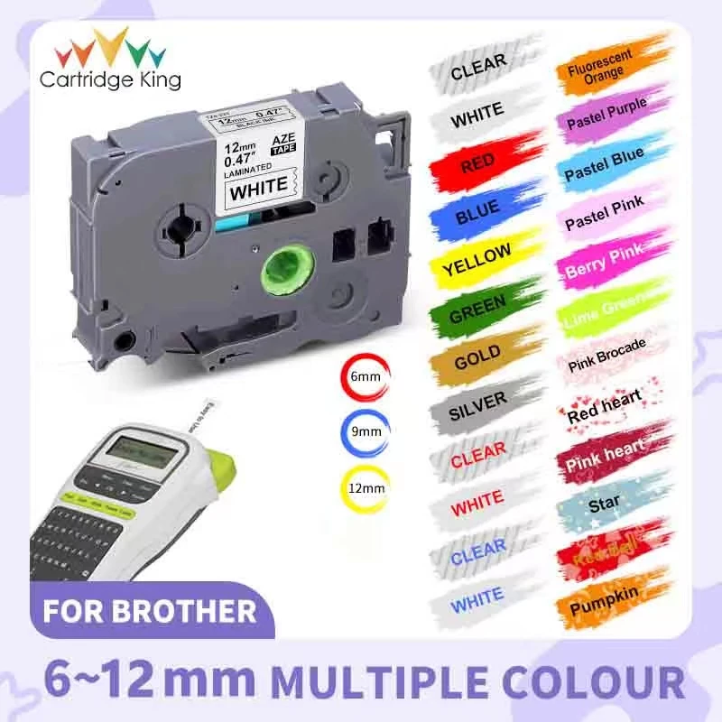 เข้ากันได้ brother 6mm 9mm 12mm Tze231 tze221 เทปกาว เทปฉลากลามิเนต TZE-231 TZE-631 6 9 12 มม. สําหรับเครื่องทําฉลาก Brother P-Touch PTH110 เทปติดฉลาก