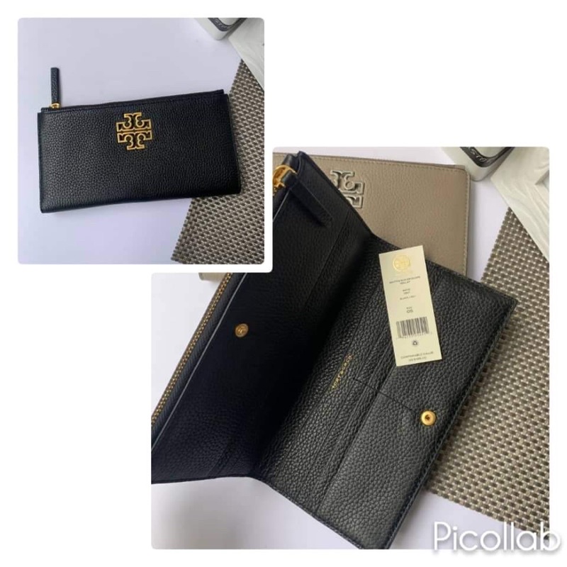 Tory Burch Britten Slim Envelope Wallet กระเป๋าตังค์ใบยาว 2พับ มีช่องซิป1ช่อง