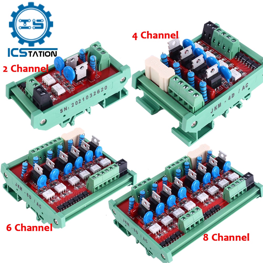 2/4/6/8 Channel PLC AC Amplifier Board Input Signal 0V/ 24V Non-contact Solid State Relay Module Thyristor Optocoupler I