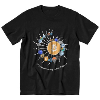 เสือยืดผู้ชาย Grappige Cryptocurrency Bitcoin Mannen เสื้อยืด Zachte Katoen Tees คริปโตคริปโทนิกเสื้อยืดบล็อกเชน Korte M