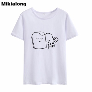 เสื้อยืดเท่ Mikialong 2018 ฮาราจูกุ คาวาอี้ เฮย์วาน บาสก์ı เสื้อยืด kadın yaz yeni varış kısa kollu % 100% pamuk kadın t