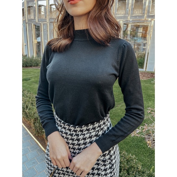 KNS10 เสื้อไหมพรมคอปีน