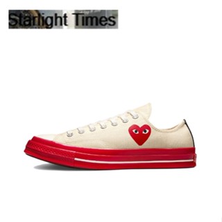 CDG  PLAY x Converse Chuck Taylor All Star 1970s OX low Rei Kawakubo White Red ของแท้ 100 %