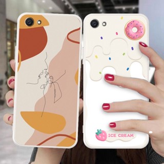 Softcase VIVO 1724 1801 Y71 ป้องกันการแตกร้าว เคส TPU คุณภาพสูง ป้องกันเต็มรูปแบบ ซิลิคอน เคสยาง สีขาว ศิลปะ